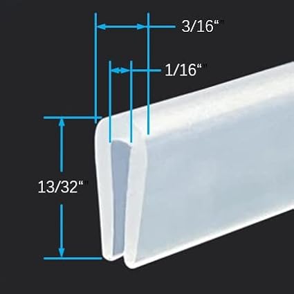 Clear Rubber Edge Trim,U Channel Silicone Rubber Edge Trim, 1/16" Slot, Fit for 0-3/32", White Color, Edge Protector for Car Doors, Sheet Metal Parts