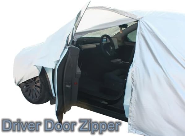 Car Cover Fit for 170-190 inches Length SUV Waterproof All Weather Outdoor Full Cover Rain Sun UV Protection Driver Side Door Zipper Dirtproof, Scratch Resistant, Breathable, Dustproof
