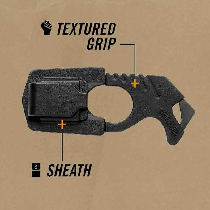 Gerber Gear Seatbelt Strap Cutter Escape Tool with Lanyard Hole and Glass Breaker, Made in USA, Black, 5 x 2.5 x 1 inches Pocket Size | Vehicle emergency tool, cuts seatbelts, breaks windows, lanyard hole, pocket size, made in the USA, essential car sa...
