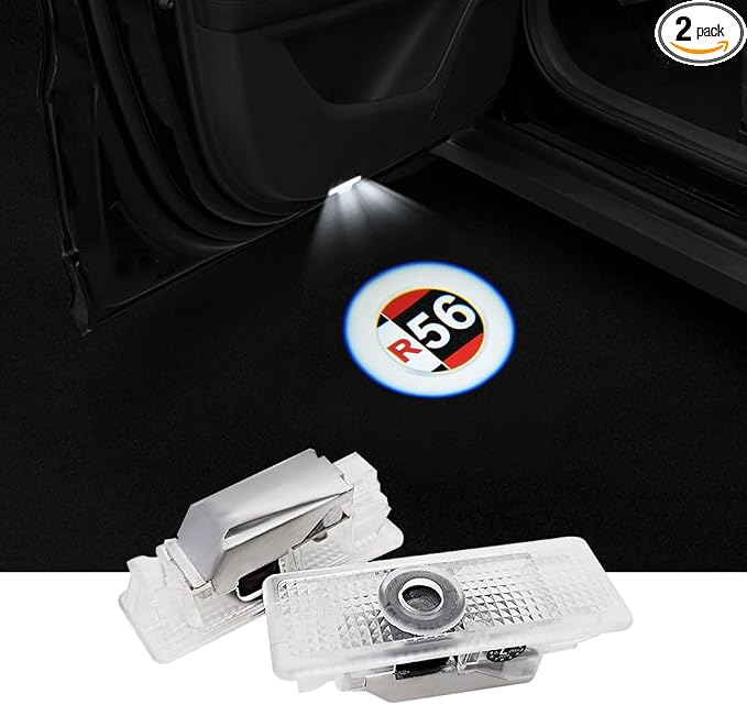 2 pcs LED Car Door Logo Lights Courtesy Projector Laser Puddle lamp Ghost Shadow Light Accessories Compatible with r55/r56/r57/r58/r59/r60/r51/f54/f56/f55/f60 (04)