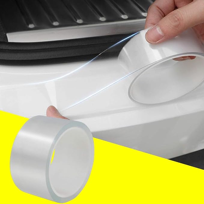 QBUC Car Door Entry Guards Scratch Cover Protector Paint Threshold Guard,Door sill Protector,Front Rear Door Entry Sill Guard Scuff Plate for Most Cars,2in9.8ft(5cm*3m) Transparent