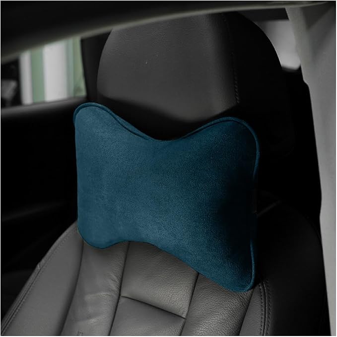 Osilly Car Headrest Pillow, Soft Comfortable Breathable Memory Foam Ergonomic Design Automotive Neck Pillow Cushion with Adjustable Strap for Neck Pain Pressure Relief, Universal Fit(Blue)