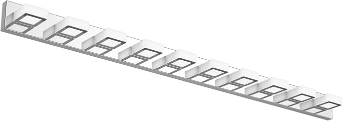 Ralbay 66inch Chrome Bathroom Vanity Lights Stainless Steel Acrylic LED Modern Chrome Bathroom Wall Lighting Fixtures