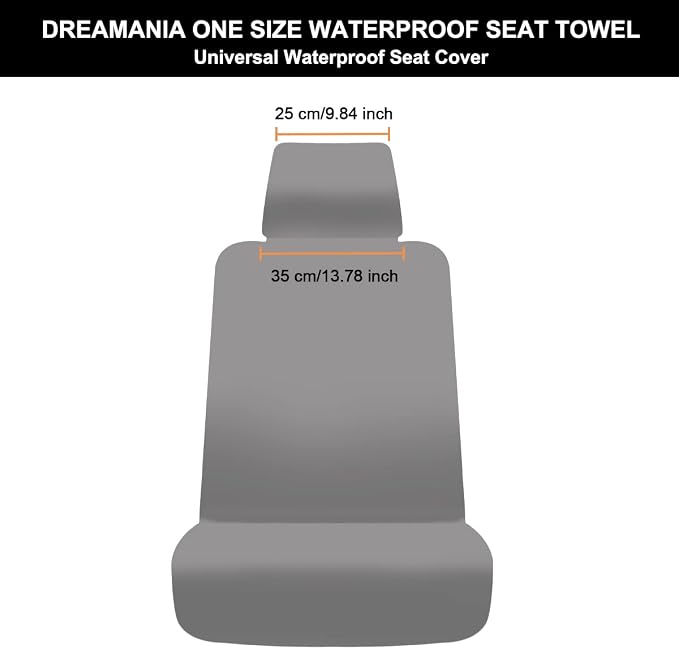 Waterproof Seat Cover, Upgraded Sweat Carseat Protector, Perfect for Universal Anti-Slip Car Truck SUV Seat, Ideal for Surfing Yoga Gym Workout, Black