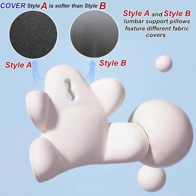 Lumbar Support Pillow for Office Chair, Back Pillow Lumbar Support for Car, Chair, Sofa - Improve Lower Back Pain Relief & Sitting Posture, Memory Foam Back Cushion for Long Sitting (B-Green)