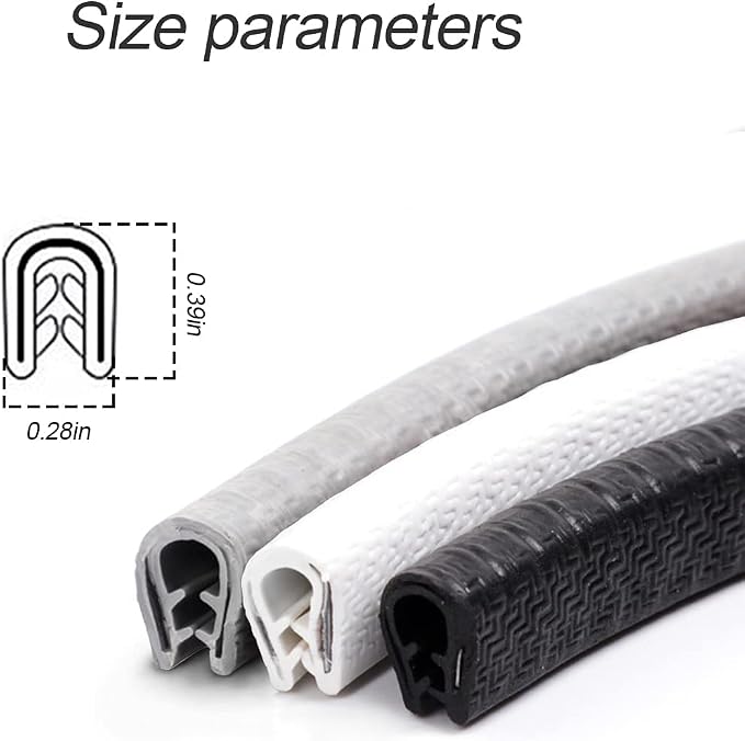 Car Door Edge Guards, 16Ft Universal Rubber Seal Protector U Shape Edge Trim Car Door Edge Protection for Most Car, Aluminum Boat Edge Guards (Black/16FT) | Universal fit, most cars/SUVs/trucks, rubber seal, press-on channel, no glue, check thick strip...