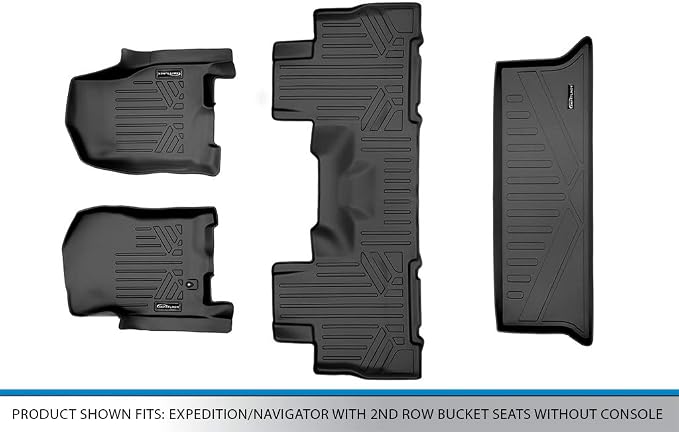 SMARTLINER Floor Mats and Cargo Liner Set Compatible with 2007-2010 Ford Expedition