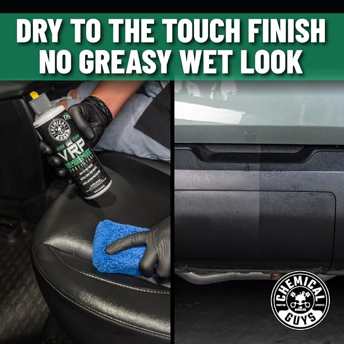 Chemical Guys, VRP Vinyl, Rubber & Plastic Dressing, New Car Scent, 16 oz | Super shine dressing for tires, trim and more, safe for cars, trucks, SUVs, & more, new car scent, use on engine bays