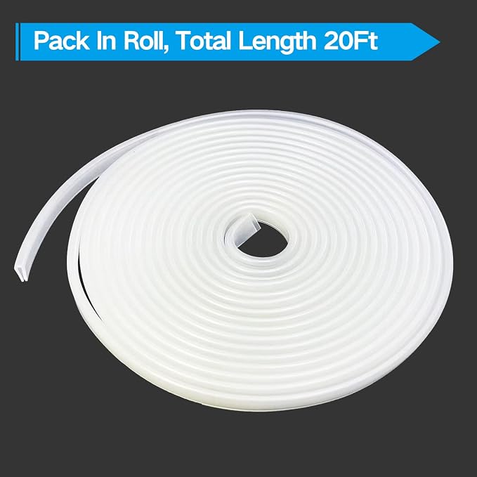 Clear Rubber Edge Trim,U Channel Silicone Rubber Edge Trim, 3/16" Slot, Fit for 5/32"-7/32", White Color, Edge Protector for Plywood, Glass, Flexiglass
