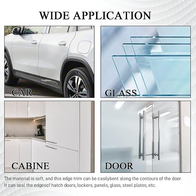 16.4Ft Car Door Edge Guards, Car Door Protector, Anti-Collision Automotive Entry Trim Molding Guard, No Glue Auto Exterior Edge Trim Protective Strip for Most Vehicles (Transparent, 5M)