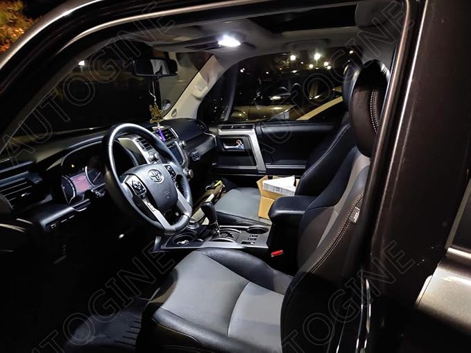 AUTOGINE 13 Piece White Interior LED Lights Kit for Toyota Highlander 2014 2015 2016 2017 2018 2019 Super Bright 6000K Interior LED Light Bulbs Package + Install Tool