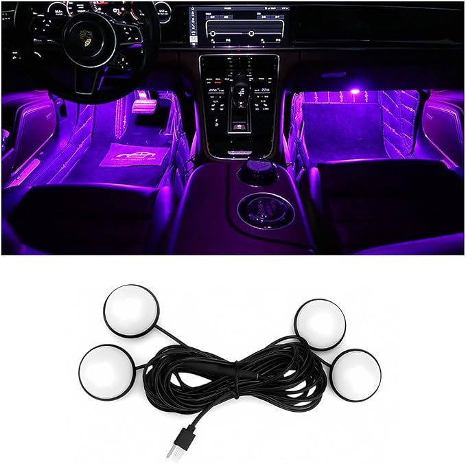 BESULEN Car Interior LED Lights, Automotive Ambient Neon Light Kit with USB Port, Car Accessories, Gifts for Men and Women, 4 in 1 Decoration Lights for Car, Garden, Home, Party(Pink)