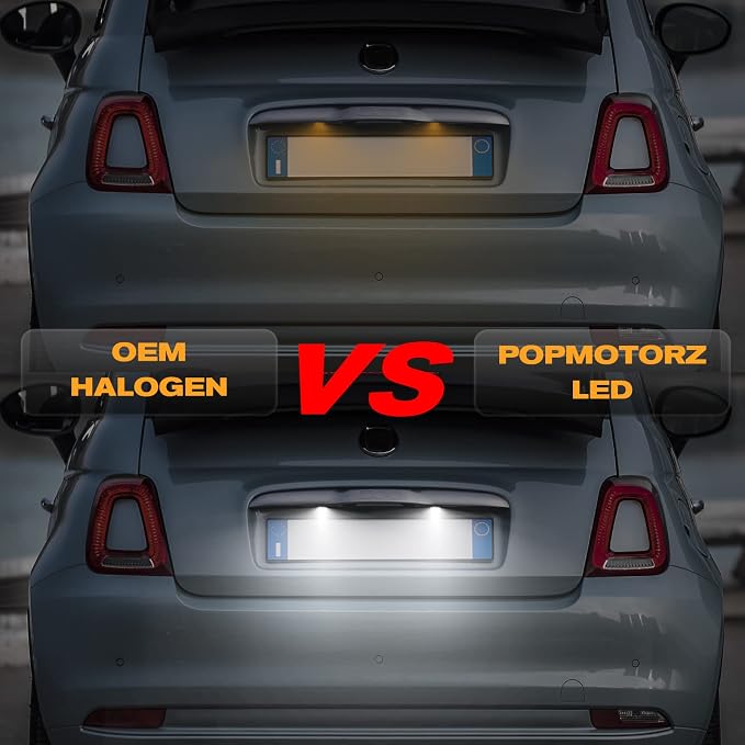 POPMOTORZ LED License Plate Lights Rear Tag Lamps Assembly for Jeep Grand Cherokee 2014 2015 2016 2017 2018 2019 2020,Fiat 500 2013-2019 Super Bright 6500K White Rear Tag Number Plate Light 2pcs