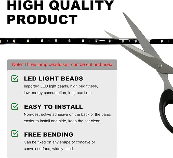 Wevdn 6 PCS 15 LED Strip Underbody Light, DC 12V 1Ft Flexible Underglow Car LED Light Strip with 6 Inch Wire, Waterproof LED Interior Exterior Decoration for Car Truck Motorcycle (Blue)