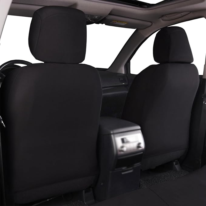 Flying Banner Car Seat Covers Front Seats Rear Bench Polyester car seat Protectors Easy installations Rear Bench Split Classic man Lady Truck (Full Set - Low Back - Combo Pack, Black Mint Blue)