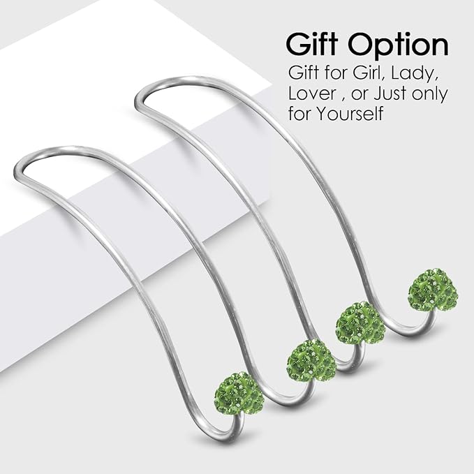 Guoord 【2026 Upgraded】 Auto Hooks Decorations, 2 Pcs Bling Heart-Shaped Purse Hook Hangers, Auto Hooks Car Hangers and Durable Backseat Holder, Storage Universal for SUV Truck Vehicle(Green)