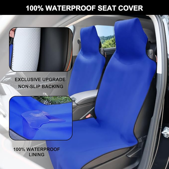 Neoprene Waterproof Car Seat Cover, Royal Blue 1pc, Non-Slip | Car Seat Protector, Sweat-proof, Universal Fit SUV & Truck, Machine Washable, For Gym, Yoga, Pets, Workout, Beach, Swimming