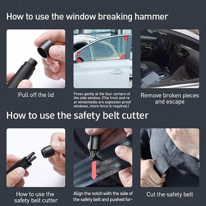 Car Window Breaker Tool,Car Window Breaker,Safe Hammer Car Window Breaker,Car Window Breaker and Seatbelt Cutter,Car Underwater Window Breaker,Car Hammer Seatbelt Cutter Window Breaker (Red 2PCS)