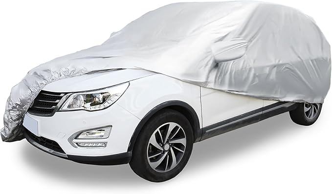 ACROPIX 180T Gray Car Cover Waterproof All Weather Full Exterior Cover Rain Hail Sun Protector Car Cover Fit for SUV Length 185-189 Inch - Pack of 1