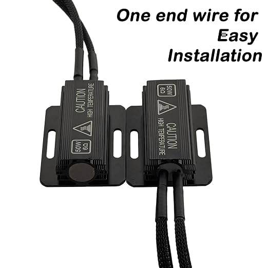 H13 9008 LED Load Resistor Adapter 50W 6Ohm Upgraded Canbus Decoder Fix Headlights Fog Light Error Code Anti-Flicker Wiring Relay Harness