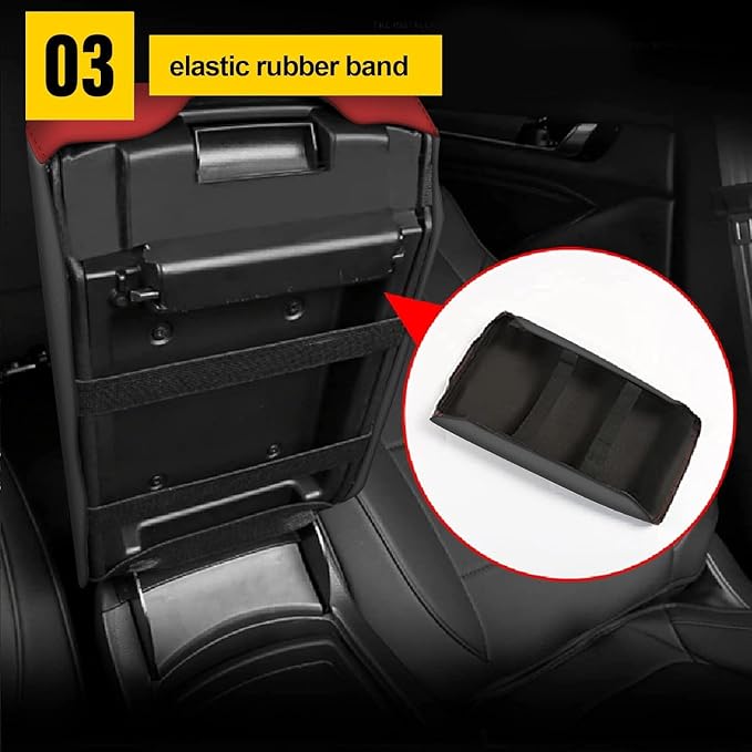 AOMSAZTO Armrest Covers for 2012-2015 Honda Civic Black with Red Leather