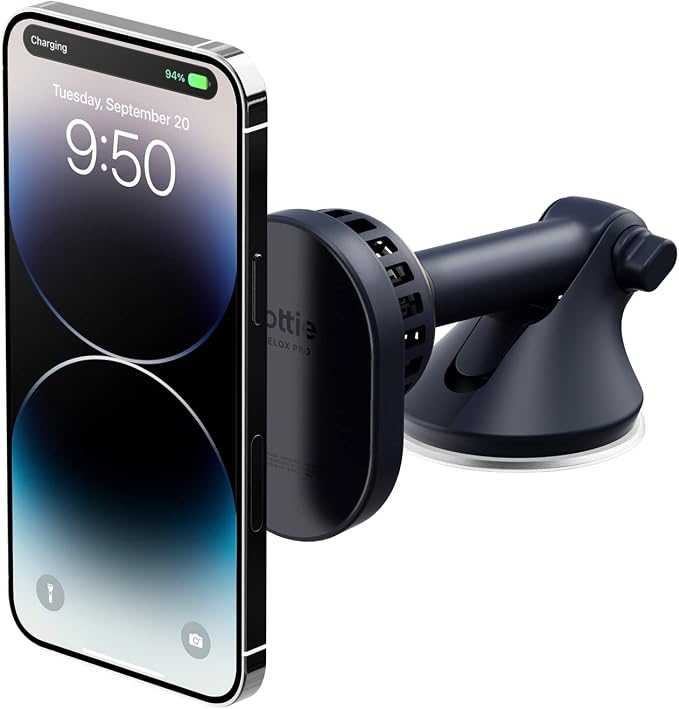 iOttie Velox Pro MagSafe Compatible Dash & Windshield Car Mount with Wireless Charging & CryoFlow™ Cooling Compatible with MagSafe Phones Including iPhone 12/13/14/15/16 Series (Car Charger Included)