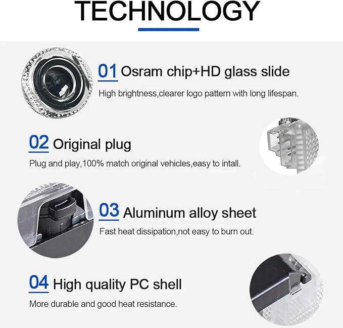 2Pcs Car Door Lights Projector for R55 R56 R57 R58 R59 R60 R61 F55 F56 F57 Car Door Logo Light Colorfast Courtesy Projector Laser Puddle lamp Welcome Lights Ghost Shadow Light Accessories (JCW 2)