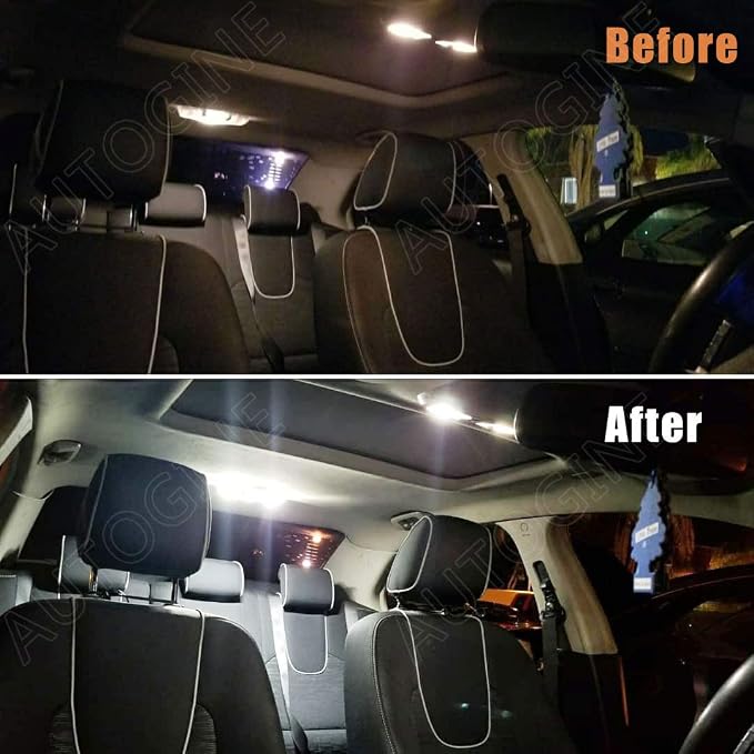 AUTOGINE 12 Piece White Interior LED Lights Kit for 2019 2020 2021 Dodge Ram 1500 2500 3500 Super Bright 6000K Interior LED Light Bulbs Package + Install Tool