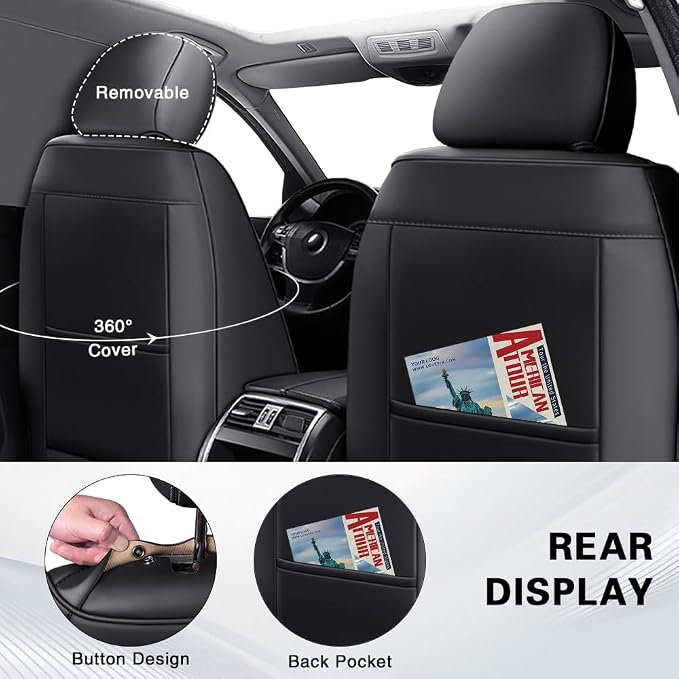 Fit for Toyota Corolla Cross Seat Covers 2022-2026,Premium Leather, 360° Full Protection, Thick Padding & Memory Foam, Waterproof & Stain-Resistant Car Seat Cover Full Set (5 Seat,Cream White)