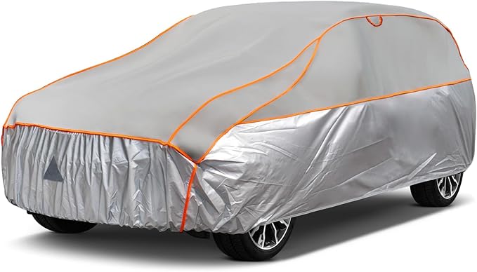 Kayme Hail Protector Car Cover,Anti Hail Thickened Multi-Layered EVA Car Cover Waterproof Sun UV Rain Snow All Weather, Outdoor Hail Protection Cover, Fit SUV Jeep-Length (Up to 181 Inch).Grey