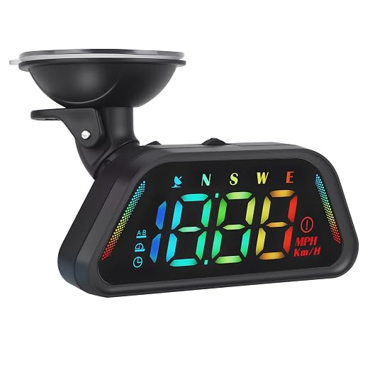 Color Digital Speedometer Heads Up Display for Vehicles,Multiple Color Options, Real-Time Speed, Auto Brightness, Overspeed Alert,360-degree Bracket,Plug and Play,Suitable for All Cars 