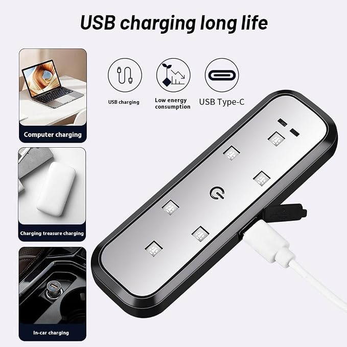 Car LED Door Lights Projector 7 Color Wireless Door Warning Lights USB Welcome Door Sill Courtesy Projection Magnetic Auto Sensing Ambient Puddle Lights (4Pcs)