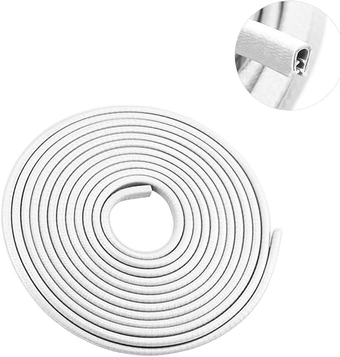 Car Door Protector Edge Guards, Universal Rubber Seal U Shape Car Door Protection, Aluminum Boat Edge Trim Guards No Glue Required, Exterior Accessories Fit for Most Cars, Sedans, SUV (White/10FT) | Universal fit, most cars/SUVs/trucks, rubber seal, pr...