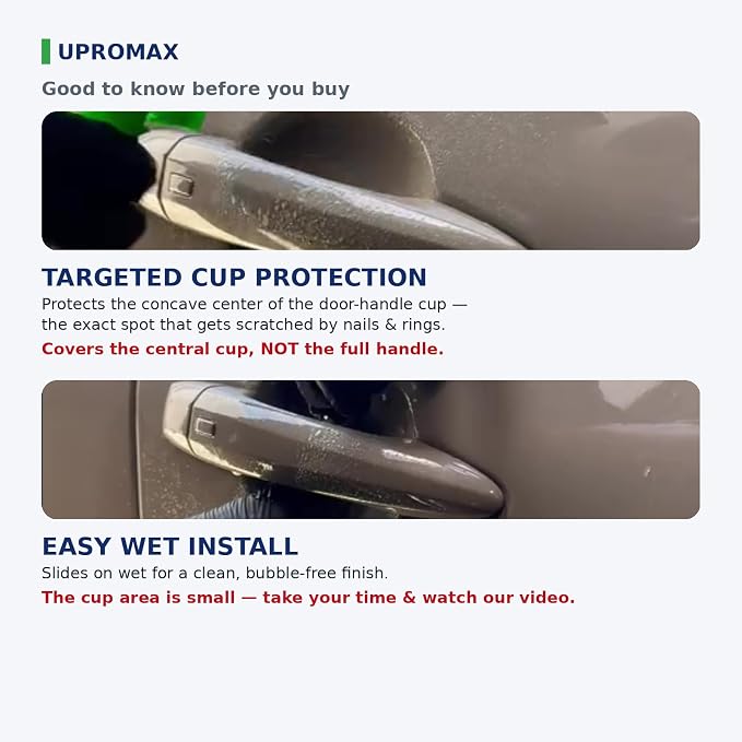 Door Handle Cup Protector 4-Pack Green Military Made with 3M