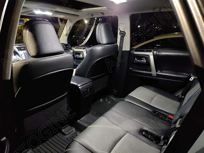AUTOGINE 13 Piece White Interior LED Lights Kit for Toyota Highlander 2014 2015 2016 2017 2018 2019 Super Bright 6000K Interior LED Light Bulbs Package + Install Tool