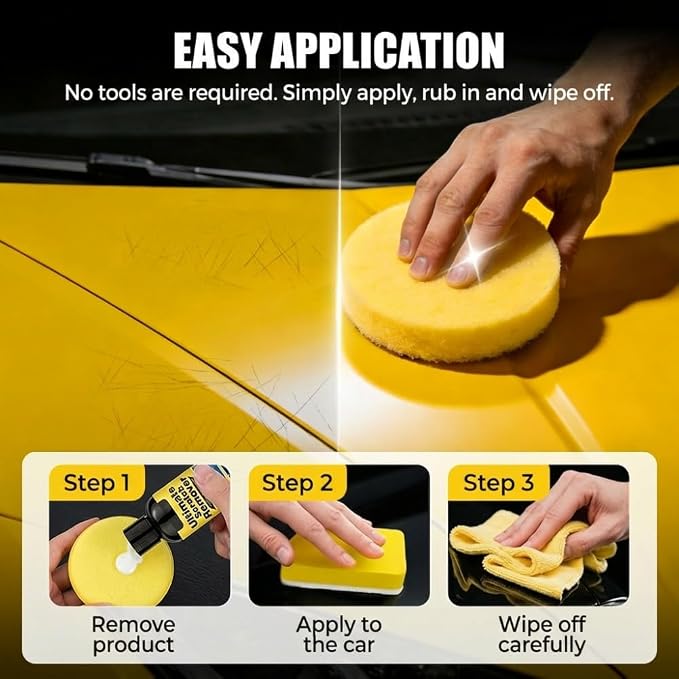 Car Scratch Repair Wax, 2026 New Upgrade Car Scratch Remover Wax with Sponge and Towel, Professional Car Paint Repair Compound for Deep Scratches, Automotive Scratch Repair Kit for Car ,3 Set