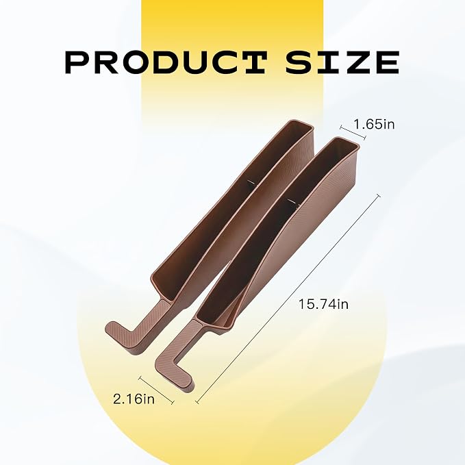2PCS New Car Seat Gap Stopper with 2 Storage Areas,Car Seat Gap Storage Organizer for Phone Keys Wallet,Universal Car Seat Gap Filler Interior Accessories (Brown)