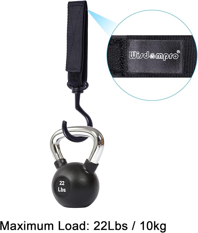 Wisdompro 4 Pack Car Seat Headrest Hook, Multi-Purpose Hanger for Stroller | Adjustable & 360° Rotating, Large to Hang Grocery Bag, Garment Bag, Handbag, Purse, Coat, Clothes, Traveling, Sports, Black
