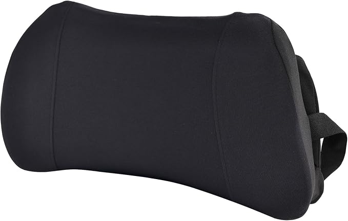Lumbar Support Pillow for Car, Memory Foam Back Cushion Provides Lumbar Support to Relieve Back Pain, Ideal for Driving Cars and Office Chairs as a Back Support Pillow (Black)