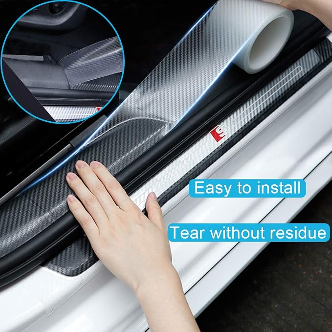 Storystore Car Door Edge Guards, 4In x 33Ft Door Sill Guard Protector, Anti-Scratch Adhesive Tape, Automotive Anti-Collision Strip for Car Door Edge/Front and Rear Bumper/Door Sill Protector
