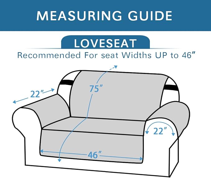 H.VERSAILTEX Sofa Protector for Dogs/Cats/Pets Sofa Covers Slipcover Quilted Couch Coveres Loveseat Covers with Non Slip Elastic Strap Water Resistant Seat Width: 46" (Loveseat, Khaki/Beige)