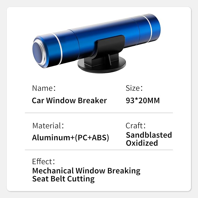HHXS 2 Pack Window Breaker Seatbelt Cutter Car Window Breaker Safe Hammer Emergency Escape Tool, Glass Breaker Car Escape Tool Life-Saving Emergency Artifact(Blue+Green)