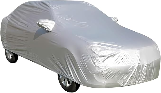 ikaufen Car Cover Waterproof All Weather for Automobiles, Car Cover Dirtproof, Scratch Resistant, Snowproof UV Protection Windproof, Universal Fit for Sedan (117-185 inch)