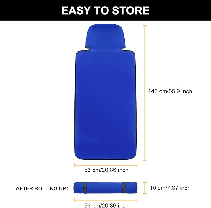 Neoprene Waterproof Car Seat Cover, Royal Blue 1pc, Non-Slip | Car Seat Protector, Sweat-proof, Universal Fit SUV & Truck, Machine Washable, For Gym, Yoga, Pets, Workout, Beach, Swimming