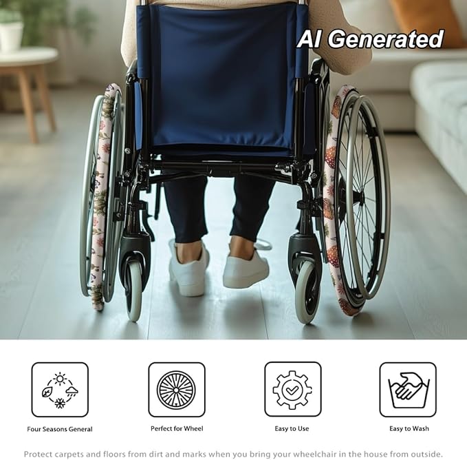Mushroom Wheelchair Accessories for Seniors Butterfly 2 PCS Wheelchair Wheel Covers for Home Gifts Parents
