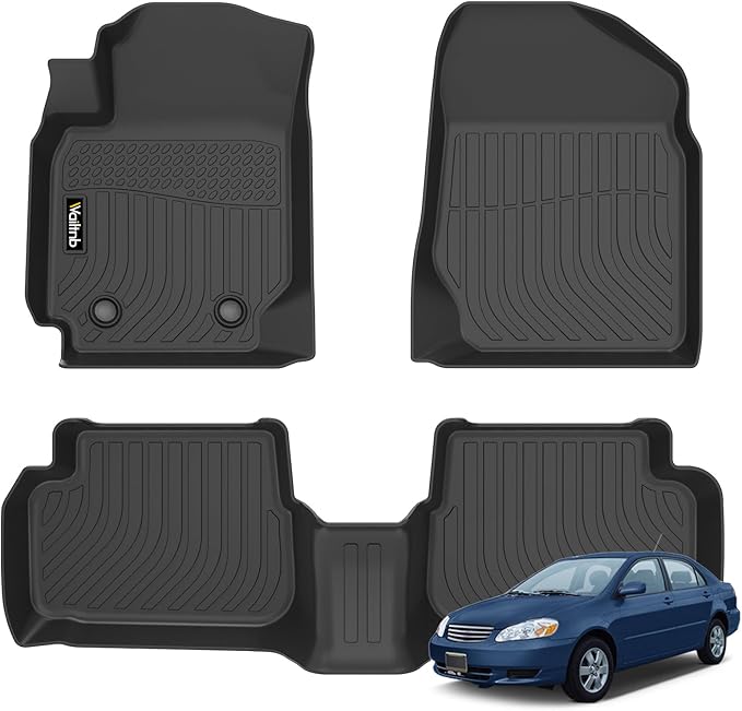 Wailtnb- for Toyota Corolla 2003-2008 Floor Mat (Not Fit for Front Seats with Heated Vents Underneath) All Weather Floor Liner Car Mat for Toyota Corolla Custom Fit Automotive Full Set Accessories
