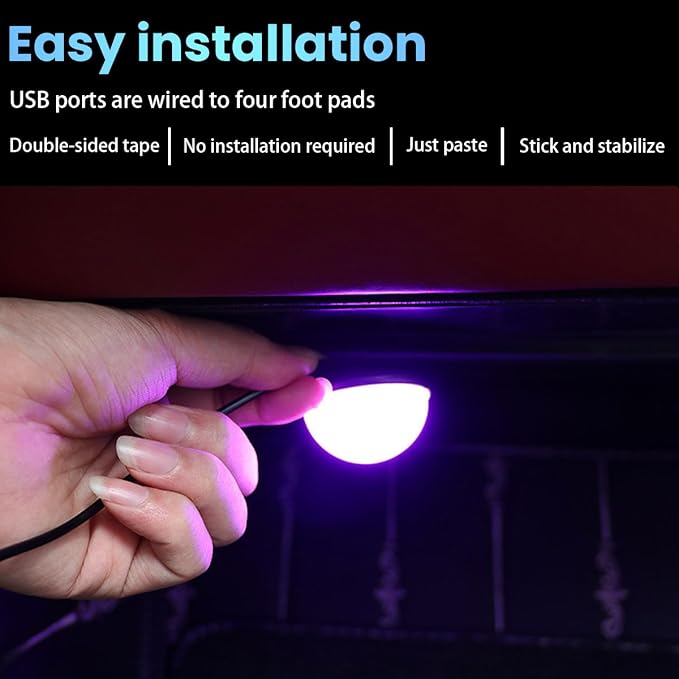 BESULEN Car Interior LED Lights, Automotive Ambient Neon Light Kit with USB Port, Car Accessories, Gifts for Men and Women, 4 in 1 Decoration Lights for Car, Garden, Home, Party(Yellow)