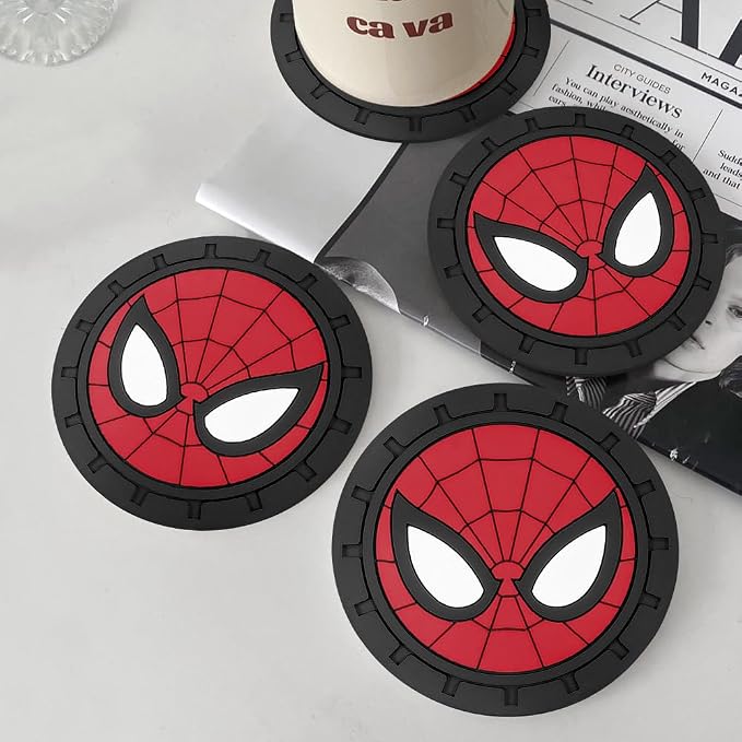 Cup Holder Insert Coaster for Marvel Spiderman Fans,Anti Slip Car Cup Coaster Interior Accessories
