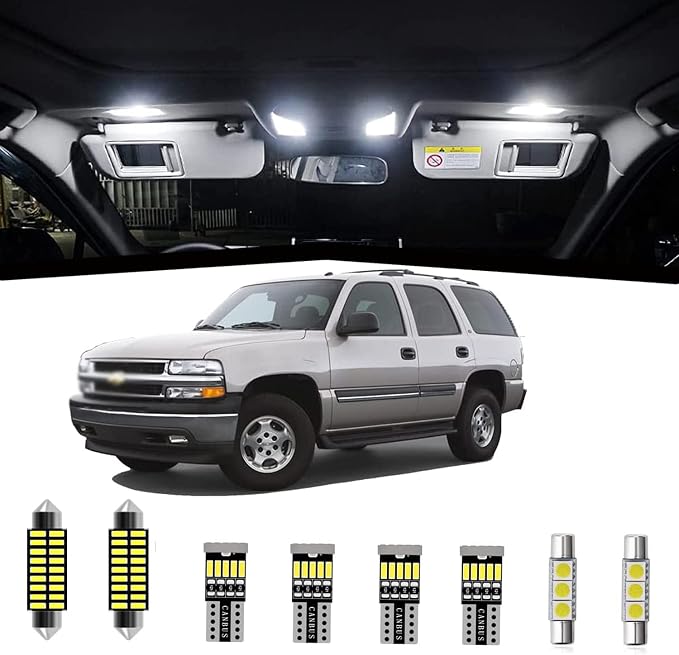 AWALITED 21pcs Chevy Tahoe/Suburban Interior LED Lights Kit Super Bright LED Map Dome Light Bulbs Replacement for 2000 2001 2002 2003 2004 2005 2006 Chevy Tahoe/Suburban all models