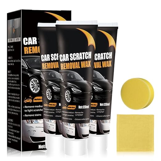 2026 New Scratch Remover for Vehicles, Upgrade Car Scratch Repair Paste Car Scratch Remover Kit, Car Scratch Remover Kit with Wipe Sponge for Car Vehicles Deep Scratches